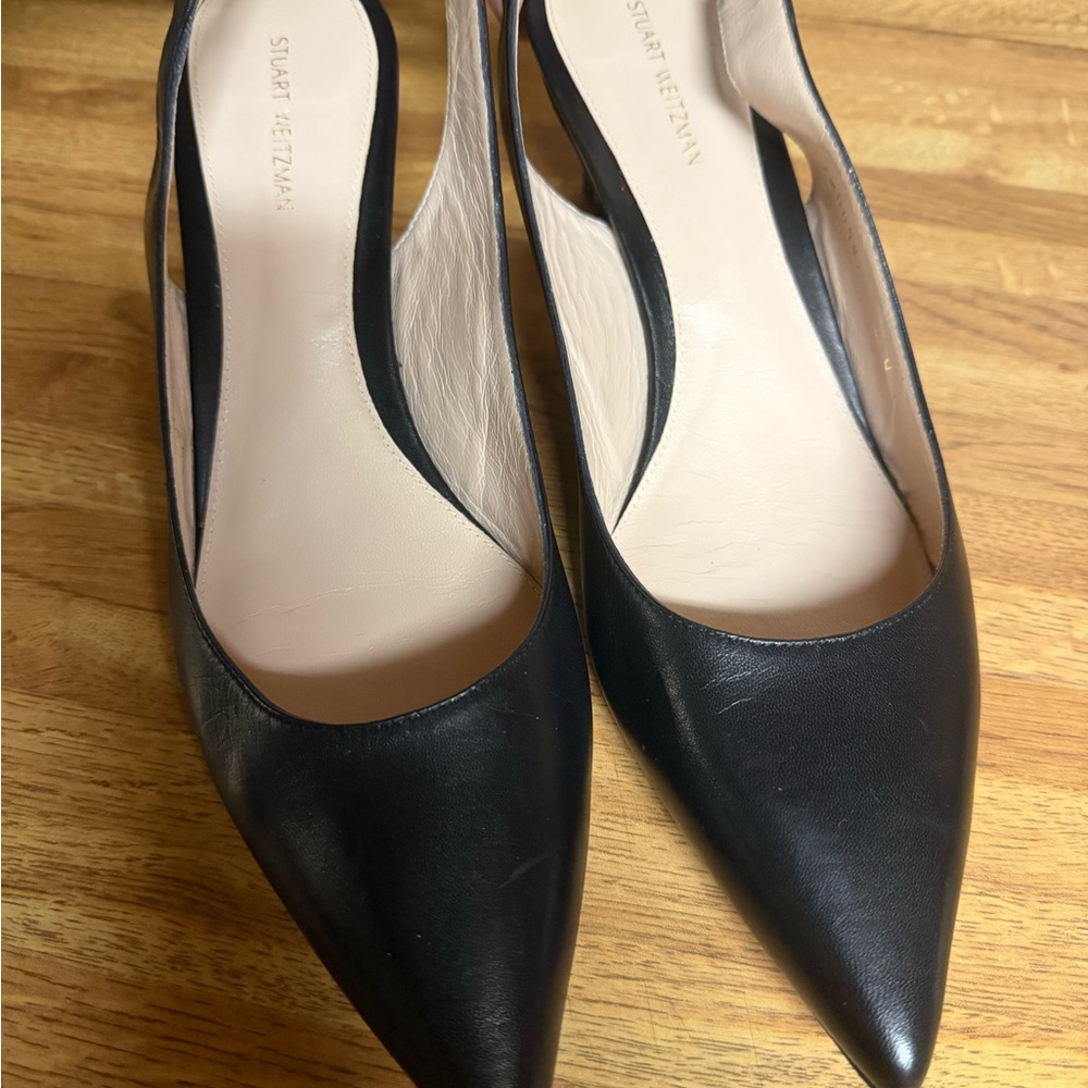 Stuart Weitzman Black Leather Heels